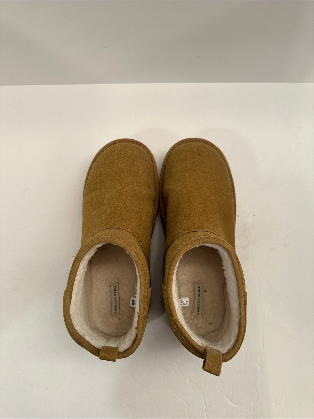 American Eagle Tan Suede Shearling Lined Ankle Boots Size 9